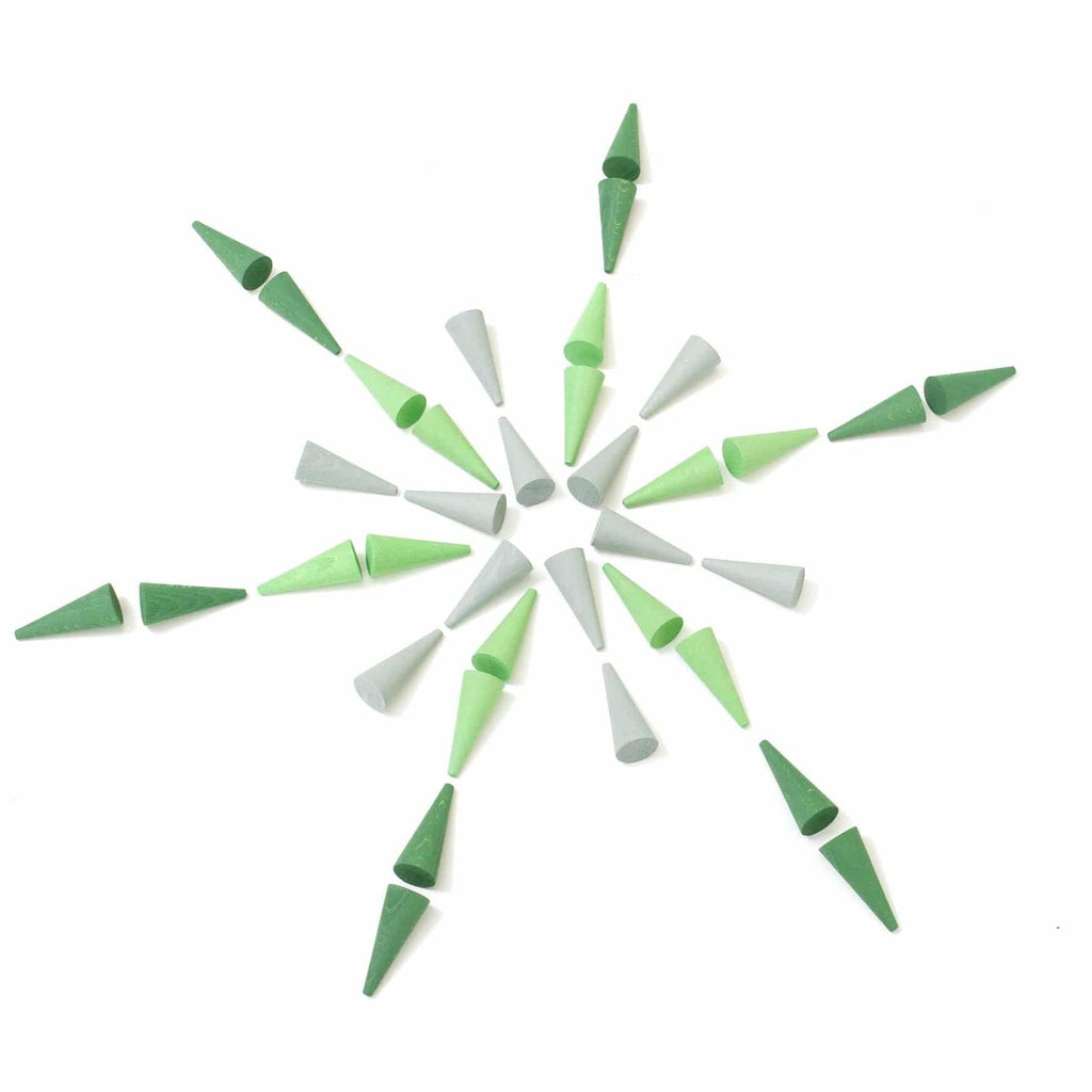 Wooden Mandala Green Cones